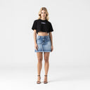 KISWA CROP TOP WOMEN BLACK METEORITE